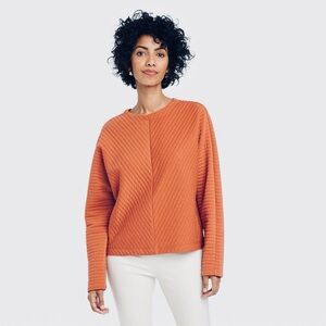 A New Day Ottoman Top Blouse Orange Blouse Size L New with Tags